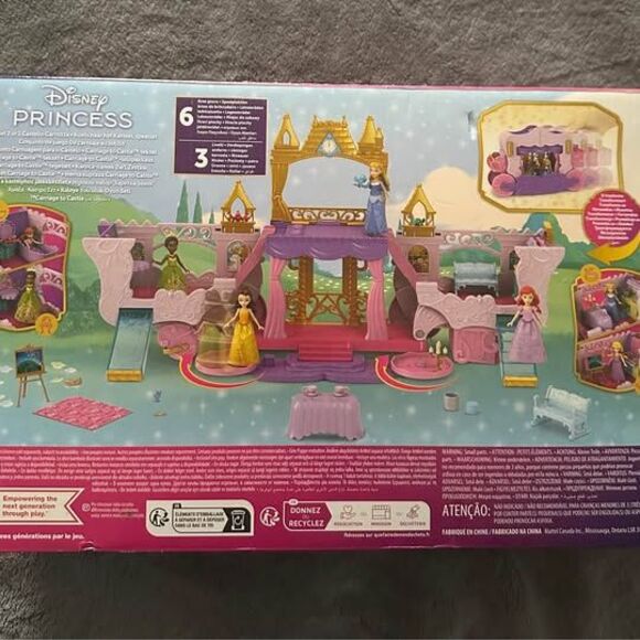 NEW Disney Princess 2 in 1 Carriage to Castle Transforming Playset W/ Aurora - Picture 6 of 8